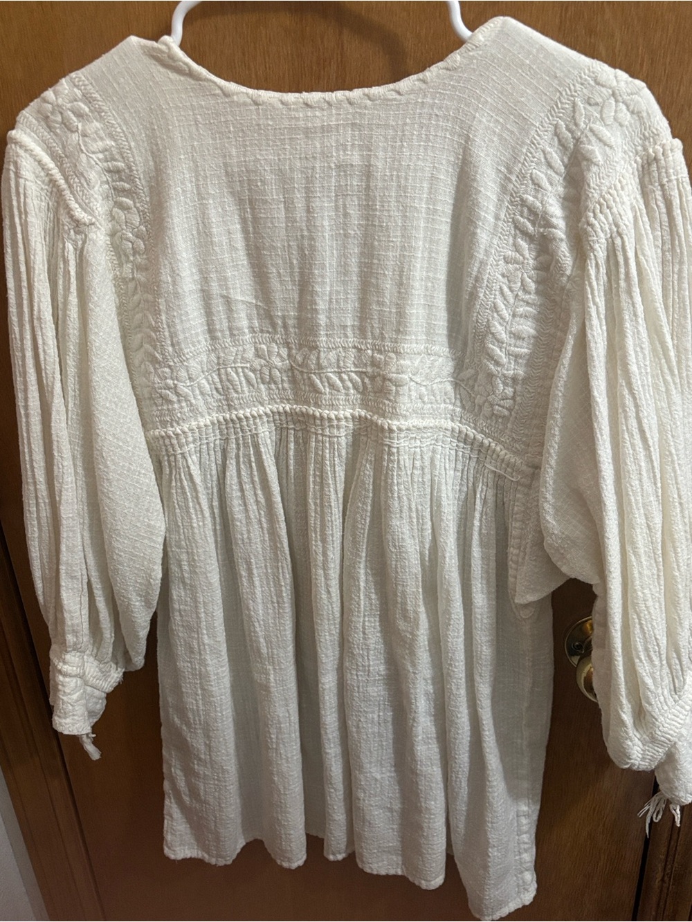 Free People Cream Textured Peasant Tunic Top - Picture 2 of 2
